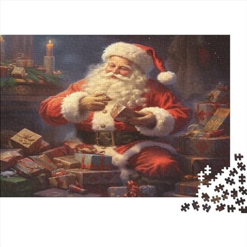 Der Weihnachtsmann Erwachsene Puzzles 300 Teile Ölgemälde Geburtstag Lernspiel Geschicklichkeitsspiel Für Die Ganze Familie Home Decor Stress Relief 300pcs (40x28cm) von quiltcover