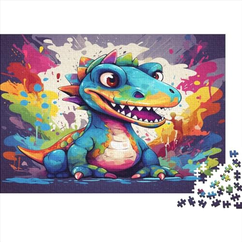 Dinosaurier Puzzle 1000 Teile Niedlicher Drache Erwachsene Geburtstag Familie Challenging Games Home Decor Educational Game Stress Relief Toy 1000pcs (75x50cm) von quiltcover