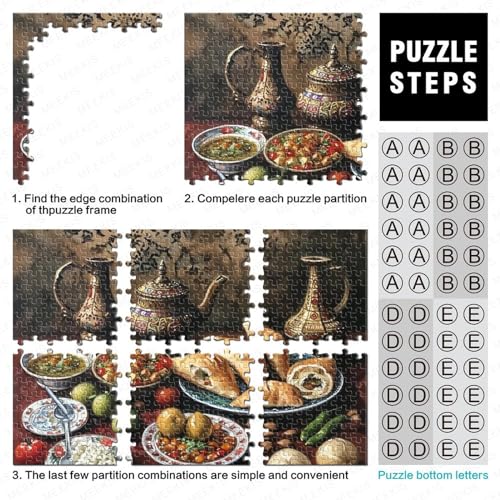 Feinschmecker Puzzles 300 Teile Lebensmittel Erwachsene Wohnkultur Geschicklichkeitsspiel Für Die Ganze Familie Lernspiel Geburtstag Stress Relief 300pcs (40x28cm) von quiltcover