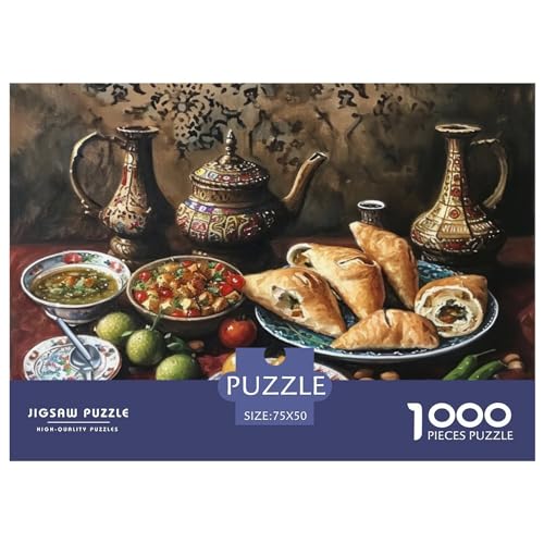 Feinschmecker Puzzles Erwachsene 1000 Teile Lebensmittel Geschicklichkeitsspiel Für Die Ganze Familie Lernspiel Wohnkultur Geburtstag Stress Relief 1000pcs (75x50cm) von quiltcover