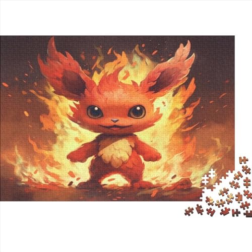 Flammender Hase Für Erwachsene 300 Teile Tier Puzzles Moderne Wohnkultur Geburtstag Zeichentrickfilm Challenging Games EduKatzeional Game Stress Relief 300pcs (40x28cm) von quiltcover