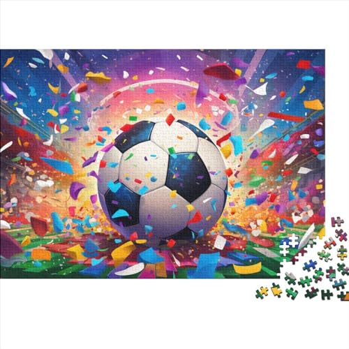 Fußball Puzzle Erwachsene 500 Teile Bunter Fußball Lernspiel Home Decor Geburtstag Geschicklichkeitsspiel Für Die Ganze Familie Stress Relief 500pcs (52x38cm) von quiltcover