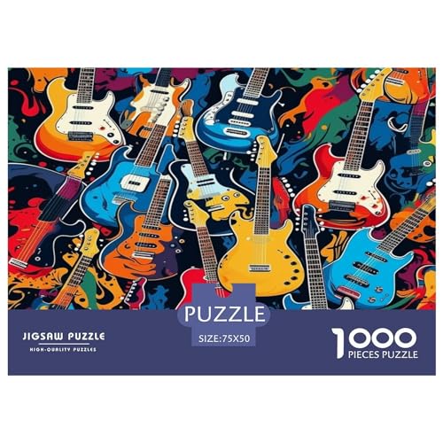 Gitarre Erwachsene Puzzles 1000 Teile Felsen Geburtstag Lernspiel Geschicklichkeitsspiel Für Die Ganze Familie Home Decor Stress Relief 1000pcs (75x50cm) von quiltcover