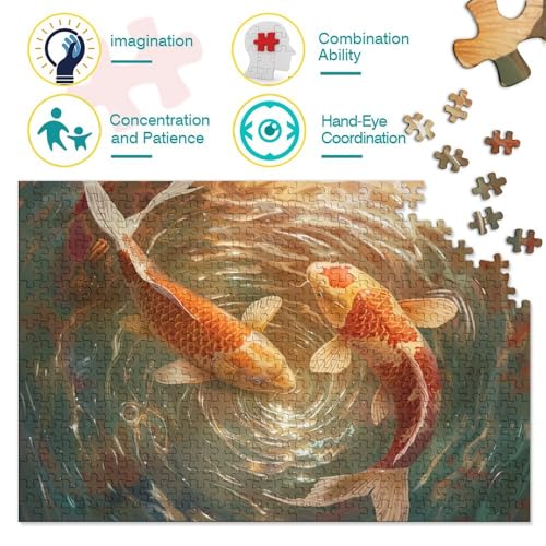 Goldfisch Erwachsene Puzzles 500 Teile Tiere Geburtstag Lernspiel Geschicklichkeitsspiel Für Die Ganze Familie Home Decor Stress Relief 500pcs (52x38cm) von quiltcover