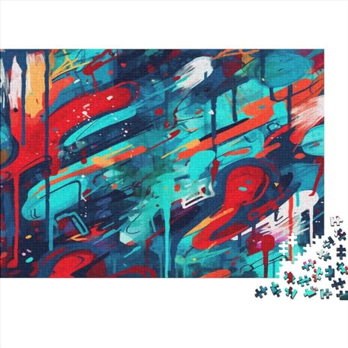 Graffiti-Stil 500 Teile Kunstwerk Für Erwachsene Puzzles EduKatzeional Game Wohnkultur Zeichentrickfilm Challenging Games Geburtstag Stress Relief 500pcs (52x38cm) von quiltcover