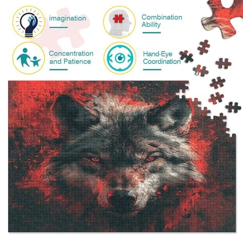 Grauer Wölfe Puzzle 500 Teile Tiere Für Erwachsene Lernspiel Family Challenging Games Geburtstag Home Decor Stress Relief Toy 500pcs (52x38cm) von quiltcover