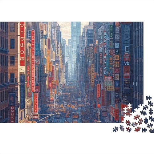 Japanische Stadt Puzzle Für Erwachsene 500 Teile Tokio Geburtstag Educational Game Wohnkultur Family Challenging Games Stress Relief 500pcs (52x38cm) von quiltcover