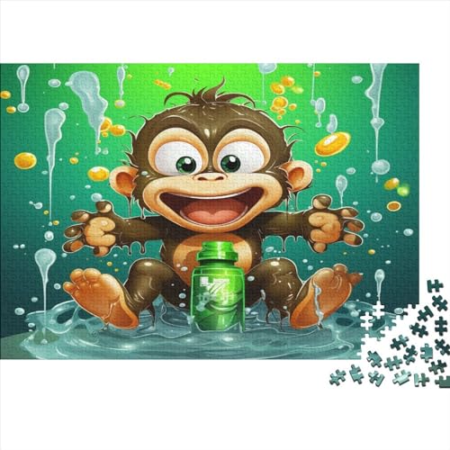 Karikatur-Affe Puzzle 1000 Teile Tier Für Erwachsene Zeichentrickfilm Challenging Games Geburtstag Home Decor Lernspiel Stress Relief 1000pcs (75x50cm) von quiltcover