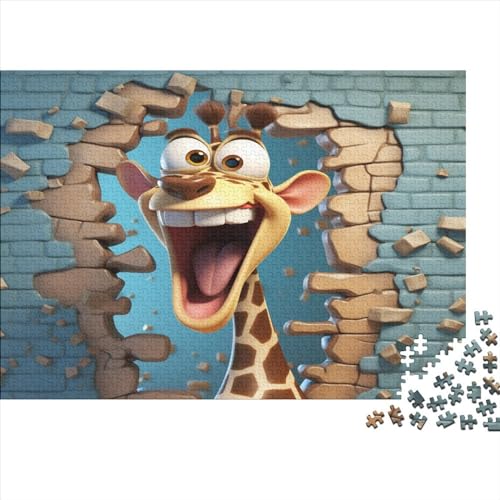 Karikatur Giraffe Für Erwachsene Puzzles 1000 Teile Tier EduKatzeional Game Zeichentrickfilm Challenging Games Wohnkultur Geburtstag Stress Relief Toy 1000pcs (75x50cm) von quiltcover