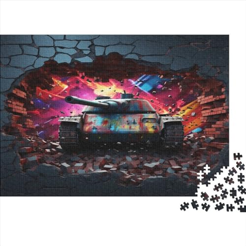 Kriegspanzer 1000 Teile 3D Visuelle Effekte Puzzle Erwachsene Moderne Wohnkultur Geburtstag Lernspiel Family Challenging Games Entspannung Und Intelligenz 1000pcs (75x50cm) von quiltcover