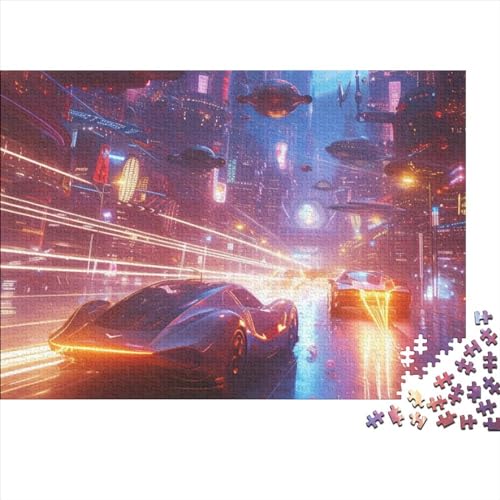 Laufende Autos 1000 Teile Zukünftiges Auto Puzzles Erwachsene Lernspiel Family Challenging Games Moderne Wohnkultur Geburtstag Stress Relief Toy 1000pcs (75x50cm) von quiltcover