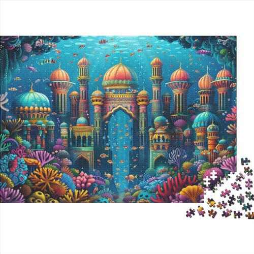 Meeresleben Puzzle 1000 Teile Unterwasser-Palast Für Erwachsene Lernspiel Family Challenging Games Geburtstag Home Decor Stress Relief Toy 300pcs (40x28cm) von quiltcover