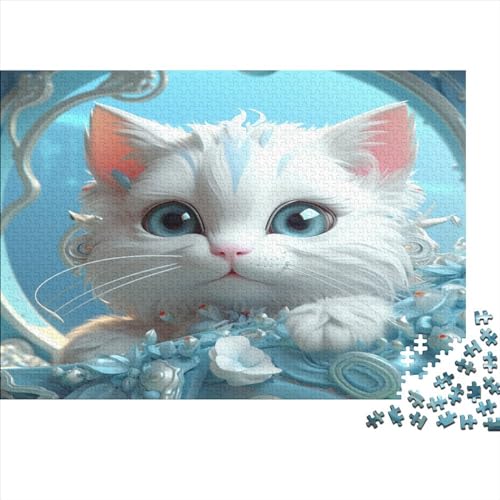 Niedliche Katze Erwachsene 1000 Teile Zeichentrickfilm Puzzle Geburtstag Lernspiel Familie Challenging Games Wohnkultur Entspannung Und Intelligenz 1000pcs (75x50cm) von quiltcover