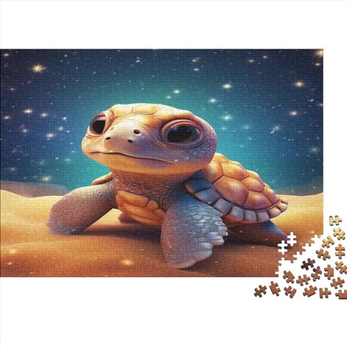 Niedliche Schildkröte Erwachsene Puzzles 1000 Teile Zeichentrickfilm Geburtstag Lernspiel Geschicklichkeitsspiel Für Die Ganze Familie Home Decor Stress Relief 1000pcs (75x50cm) von quiltcover