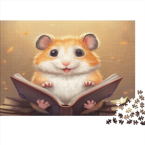 Niedlicher Hamster Puzzle 1000 Teile Tier Erwachsene Zeichentrickfilm Challenging Games Moderne Wohnkultur Geburtstag EduKatzeional Game Stress Relief Toy 1000pcs (75x50cm) von quiltcover