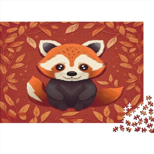 Niedlicher roter Panda 1000 Teile Karikatur-Tiere Erwachsene Puzzles Geburtstag Zeichentrickfilm Challenging Games EduKatzeional Game Wohnkultur Stress Relief 1000pcs (75x50cm) von quiltcover