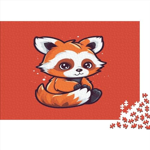 Niedlicher roter Panda Puzzles 300 Teile Karikatur-Tiere Erwachsene Wohnkultur Geschicklichkeitsspiel Für Die Ganze Familie Lernspiel Geburtstag Stress Relief 300pcs (40x28cm) von quiltcover