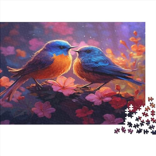 Niedliches Vögelchen Puzzle Erwachsene 300 Teile Blauer Vogel Educational Game Familie Challenging Games Home Decor Geburtstag Stress Relief 300pcs (40x28cm) von quiltcover