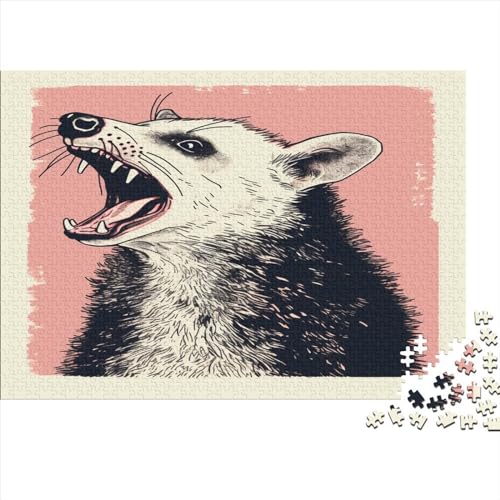 Opossum 1000 Teile Tier Puzzles Erwachsene Geburtstag Wohnkultur Geschicklichkeitsspiel Für Die Ganze Familie Lernspiel Stress Relief 1000pcs (75x50cm) von quiltcover