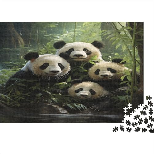 Panda Puzzles 500 Teile Tier Erwachsene Wohnkultur Geschicklichkeitsspiel Für Die Ganze Familie Lernspiel Geburtstag Stress Relief 500pcs (52x38cm) von quiltcover