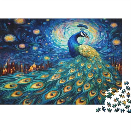 Pfau Erwachsene Puzzles 1000 Teile Tier Geburtstag Lernspiel Geschicklichkeitsspiel Für Die Ganze Familie Home Decor Stress Relief 1000pcs (75x50cm) von quiltcover