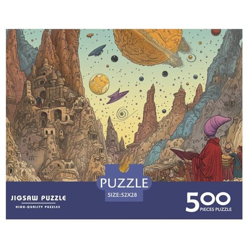 Planet Puzzle Erwachsene 500 Teile Magier Lernspiel Home Decor Geburtstag Geschicklichkeitsspiel Für Die Ganze Familie Stress Relief 500pcs (52x38cm) von quiltcover