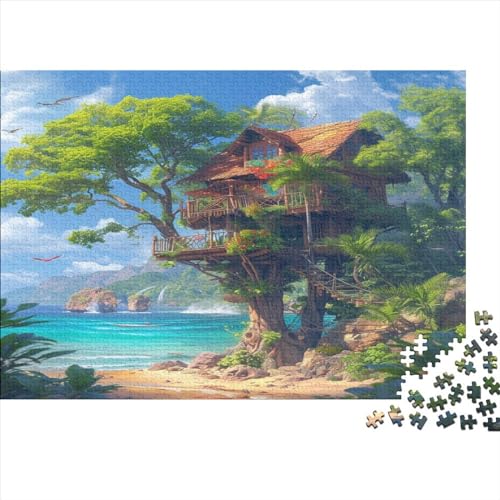 Riesiges Baumhaus Erwachsene Puzzles 300 Teile Baumhäuser Family Challenging Games Wohnkultur Geburtstag Educational Game Stress Relief 300pcs (40x28cm) von quiltcover