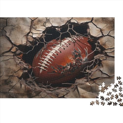 Rugby-Ball Puzzle Für Erwachsene 500 Teile Zerstörte Wand Geburtstag EduKatzeional Game Wohnkultur Zeichentrickfilm Challenging Games Stress Relief 500pcs (52x38cm) von quiltcover