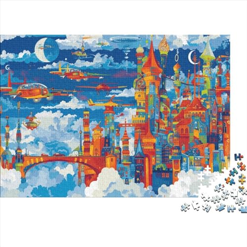 Schloss in den Wolken Erwachsene 1000 Teile Haus Puzzles Geburtstag Family Challenging Games Moderne Wohnkultur Lernspiel Stress Relief Toy 1000pcs (75x50cm) von quiltcover