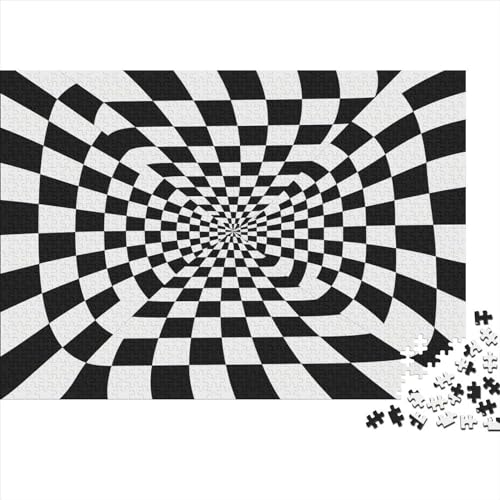 Schwarze und weiße Quadrate Puzzle Für Erwachsene 1000 Teile Zauberwürfel Geburtstag Educational Game Wohnkultur Familie Challenging Games Stress Relief 1000pcs (75x50cm) von quiltcover