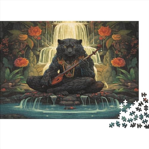 Schwarzer Panther Für Erwachsene 1000 Teile Tier Puzzles Familie Challenging Games Geburtstag Educational Game Wohnkultur Stress Relief Toy 1000pcs (75x50cm) von quiltcover