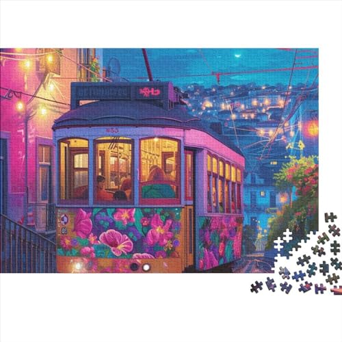 Sonnenuntergangszug 500 Teile Zug Puzzles Für Erwachsene Family Challenging Games Geburtstag Home Decor Educational Game Stress Relief 500pcs (52x38cm) von quiltcover