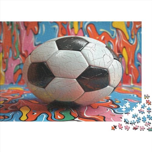 Sportlicher Fußball Für Erwachsene 1000 Teile Fußball Puzzles Moderne Wohnkultur Educational Game Family Challenging Games Geburtstag Stress Relief 500pcs (52x38cm) von quiltcover