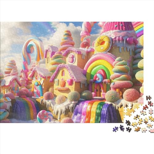 Süßigkeiten-Welt 1000 Teile Lollipop Puzzle Für Erwachsene Geburtstag Home Decor Family Challenging Games Lernspiel Stress Relief 1000pcs (75x50cm) von quiltcover