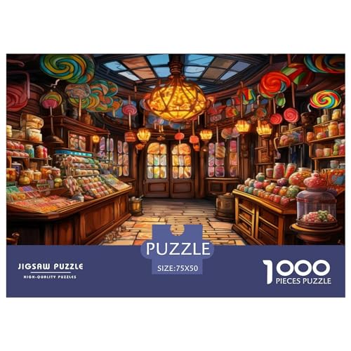 Süßigkeitenladen 1000 Teile Landschaften Puzzle Für Erwachsene Geburtstag Home Decor Family Challenging Games Lernspiel Stress Relief 1000pcs (75x50cm) von quiltcover