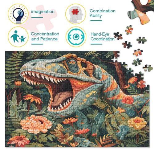 Tyrannosaurus Rex Erwachsene 300 Teile Tier Puzzle Home Decor Educational Game Geburtstag Family Challenging Games Stress Relief Toy 300pcs (40x28cm) von quiltcover