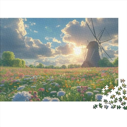 Windmühle 1000 Teile Garten Für Erwachsene Puzzles Lernspiel Geburtstag Home Decor Family Challenging Games Stress Relief 300pcs (40x28cm) von quiltcover