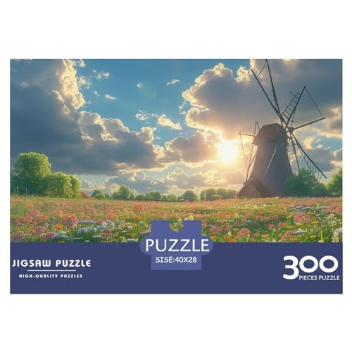 Windmühle 300 Teile Garten Puzzles Erwachsene Lernspiel Wohnkultur Geburtstag Geschicklichkeitsspiel Für Die Ganze Familie Stress Relief 300pcs (40x28cm) von quiltcover