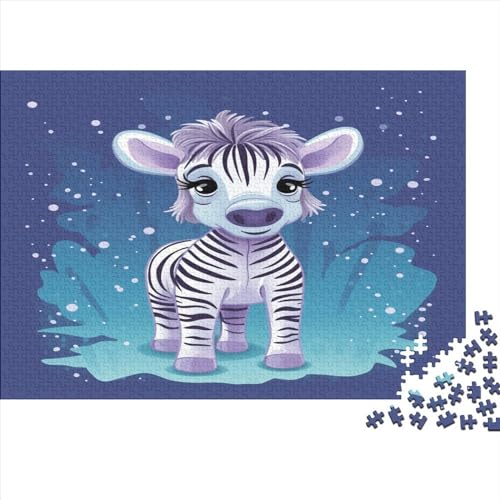 Zebra Erwachsene 500 Teile Karikatur-Tiere Puzzle Zeichentrickfilm Challenging Games Moderne Wohnkultur Lernspiel Geburtstag Stress Relief Toy 500pcs (52x38cm) von quiltcover