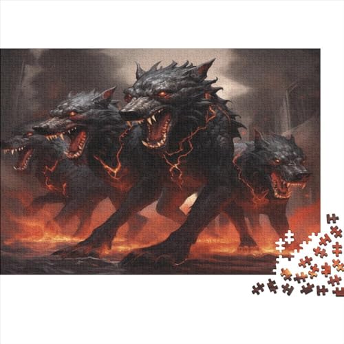 Zerberus 1000 Teile Schwarzer Hund Puzzles Erwachsene Familie Challenging Games Educational Game Geburtstag Moderne Wohnkultur Stress Relief Toy 1000pcs (75x50cm) von quiltcover