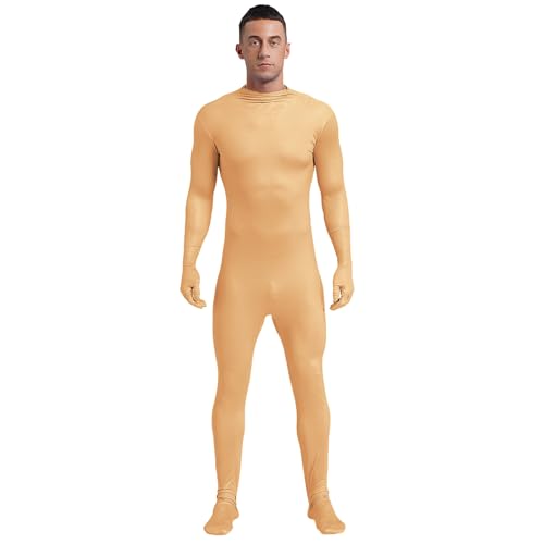 ranrann Herren Einteiler Bodysuit Overall Ganzkörperanzug Zentai Suit Gymnasatikanzug Sportbody Full Cover Body Stretch Nude 190/L von ranrann