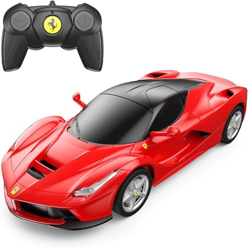 RASTAR La Ferrari Auto mit Fernsteuerung, Spielzeug im Verhältnis 1:24, rotes Ferrari RC Spielzeugauto für Kinder von rastar