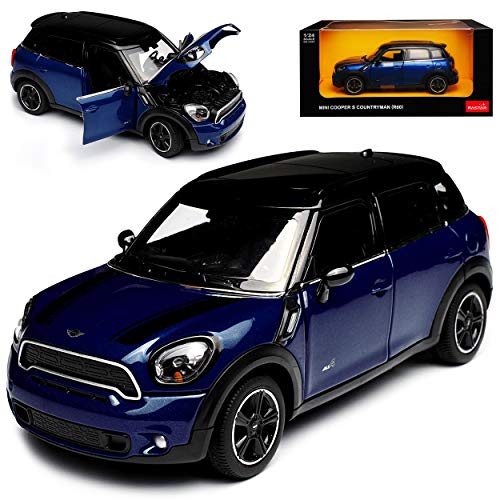 rastar Mini Cooper S Countryman R60 SUV Blau 1. Generation 2010-2017 1/24 Modell Auto mit individiuellem Wunschkennzeichen von rastar