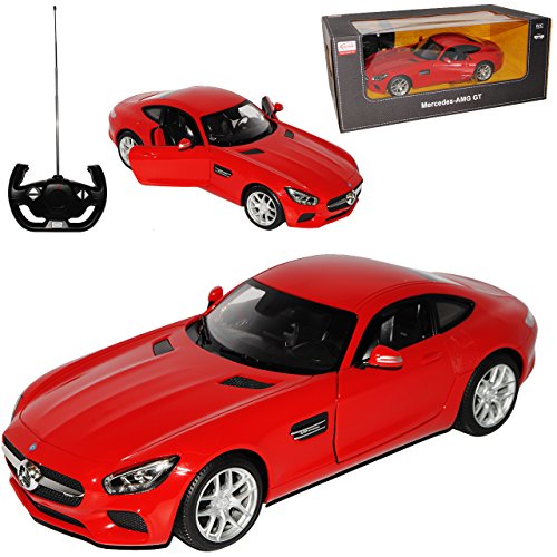 rastar Riesig__ Mercedes-Benz AMG GT Coupe Rot ab 2014 - mit Beleuchtung - mit öffnenden Türen - RC Funkauto 1/14 Modell Auto von rastar