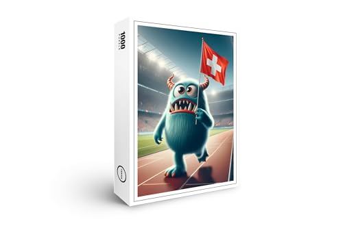 raxxa Premium-Puzzle | Das Schweizer Whimsical Monster der Fußball-EM 2024 | 1000 Teile von raxxa