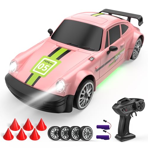 1:20 RC Auto 20km/h, 4 WD Ferngesteuertes Auto mit 2 Akku, 2.4Ghz RC Drift Car Mit 6 Hindernissen und 4 Ersatzreifen, Spielzeugauto für Kinder ab 8 Jahre (Rosa) von rc tech