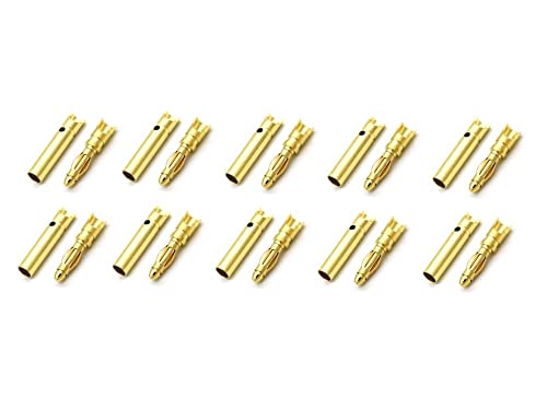 rcbay 10 Paar 2mm Goldkontaktstecker Lamelle (12,30mm) + Buchsen (12,40mm) Goldkontakt Steckverbindungen Rc Modellbau Goldkontaktbuchsen von rcbay