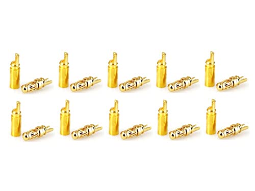 rcbay 10 Paar 3,5mm Goldkontaktstecker Lamelle (13,80mm) + Buchsen (13,40mm) Goldkontakt Steckverbindungen Rc Modellbau Goldkontaktbuchsen von rcbay