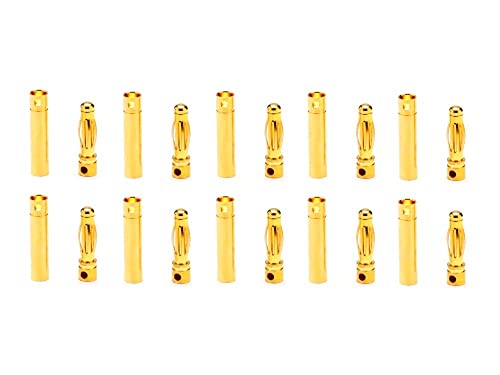 rcbay 10 Paar 4,0mm Goldkontaktstecker Lamelle (19,50mm) + Buchsen (20,50mm) Goldkontakt Steckverbindungen Rc Modellbau Goldkontaktbuchsen von rcbay