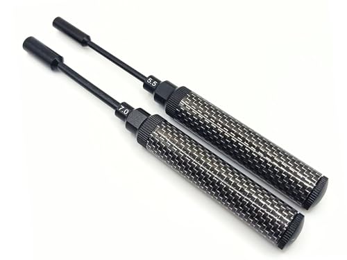 rcbay 2 teiliges Carbon Steckschlüssel Set 5,5mm für M3 Muttern 7,0mm für M4 Muttern von rcbay